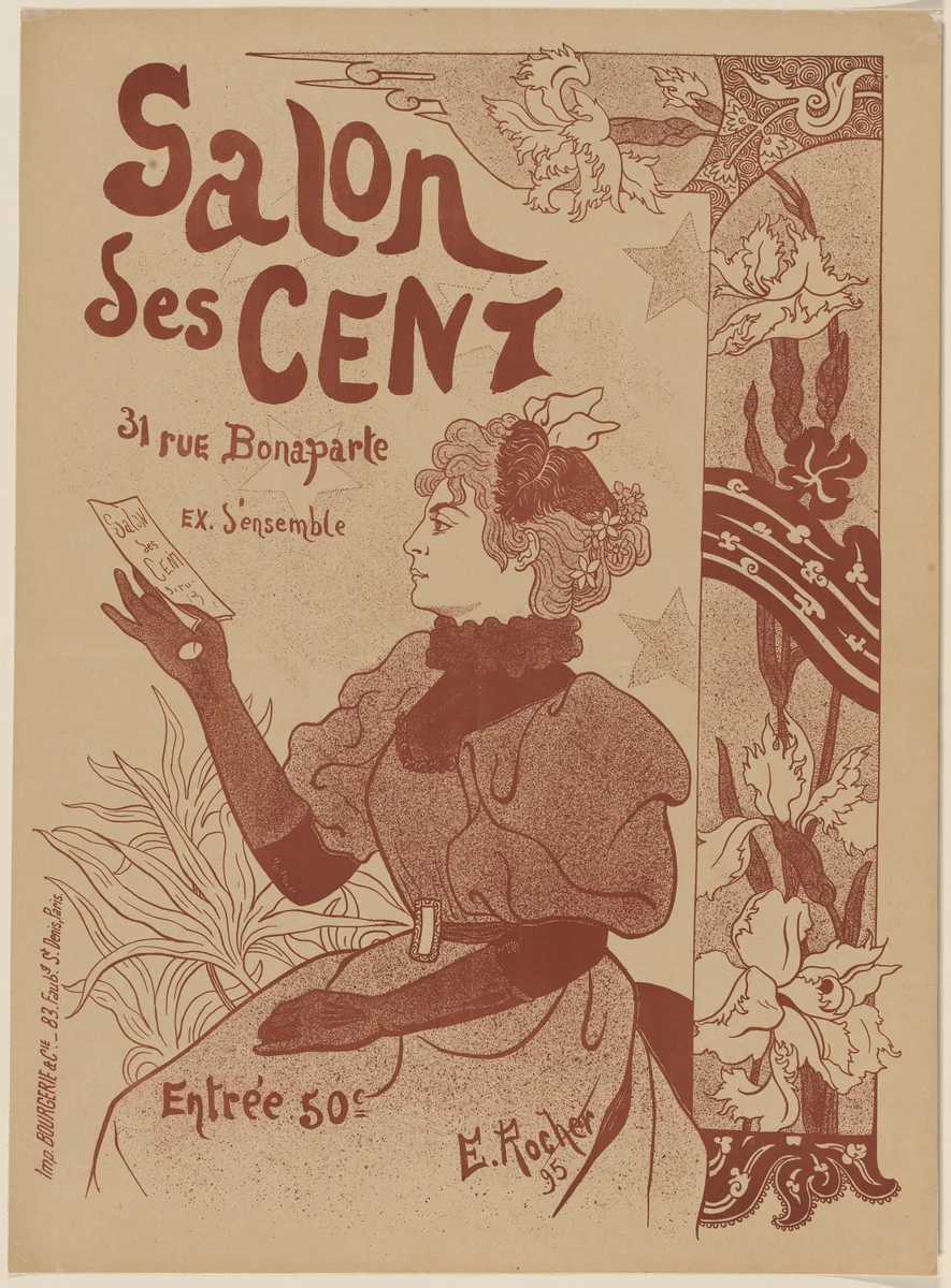 Poster for the Salon des Cent by Rocher, design, 1895