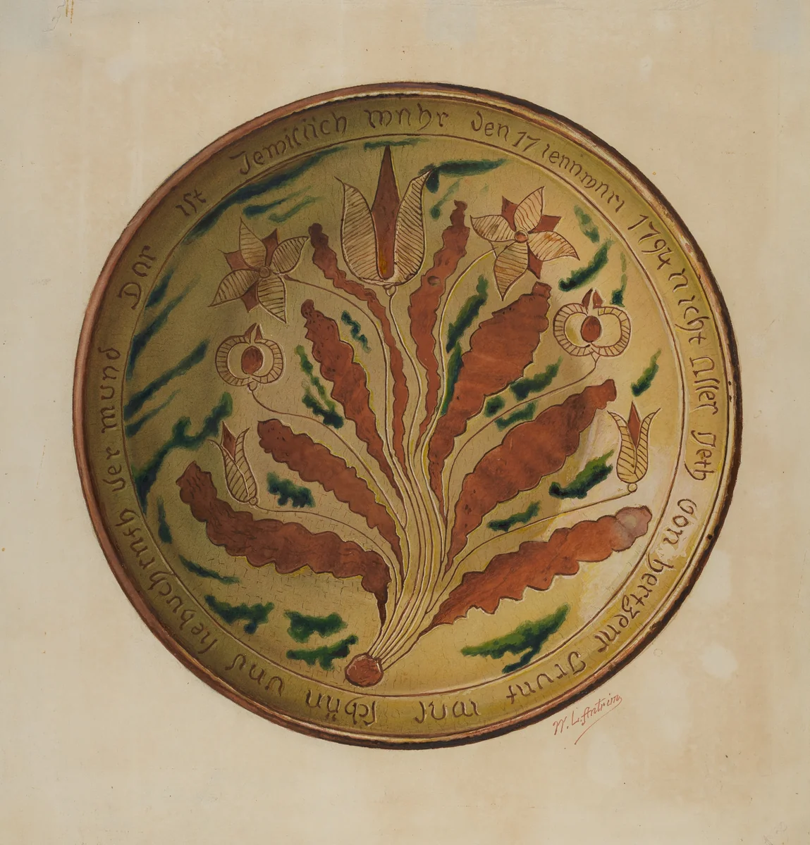 Pa. German Plate by William Antrim, index of american design, 1940