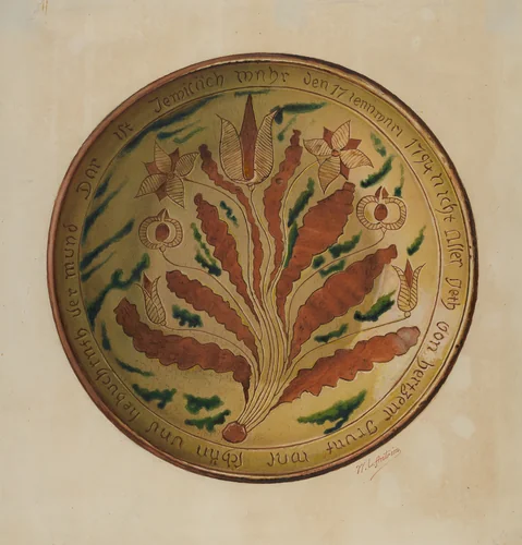 Pa. German Plate by William Antrim, index of american design, 1940