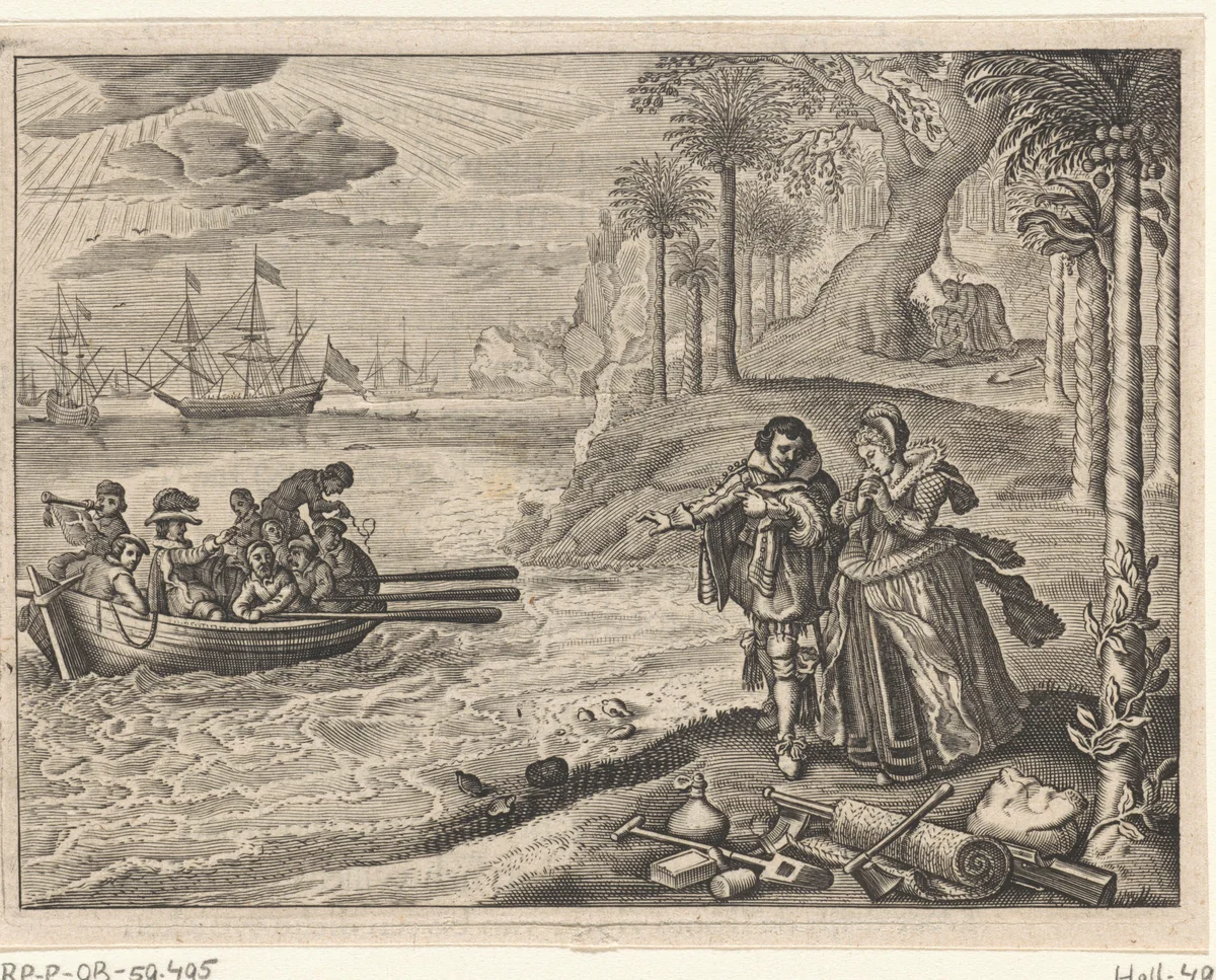 Verbanning van de overspelige vrouw en haar minnaar by anonymous, print, 1642