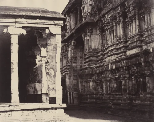 The Inner Façade of the Gateway of the East Gopuram, Great Pagoda, Madura by Linnaeus Tripe, photograph, 1856