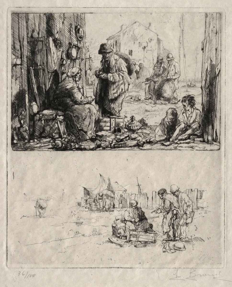 On the Fortifications at Saint-Ouen by Auguste Brouet, print, 1902-1941