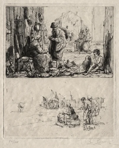 On the Fortifications at Saint-Ouen by Auguste Brouet, print, 1902-1941