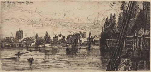 Old Chelsea (Old Chelsea Church) by Francis Seymour-Haden, print, 1865