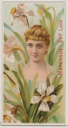 Narcissus: Self Love, from the series Floral Beauties and Language of Flowers (N75) for Duke brand cigarettes by American Tobacco Company, print, 1892