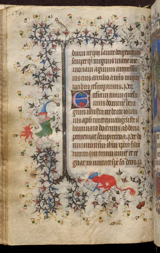 Hours of Charles the Noble, King of Navarre (1361-1425): fol. 87v, Text by Master of the Brussels Initials and Associates, book, 1400-1410