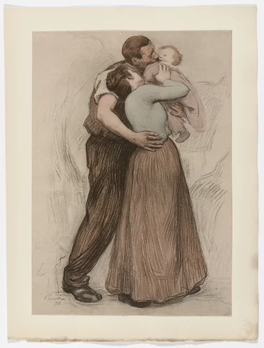 The Kiss (Le Baiser) from L'Estampe moderne, no. 20 by V. Prouvé, print, 1898