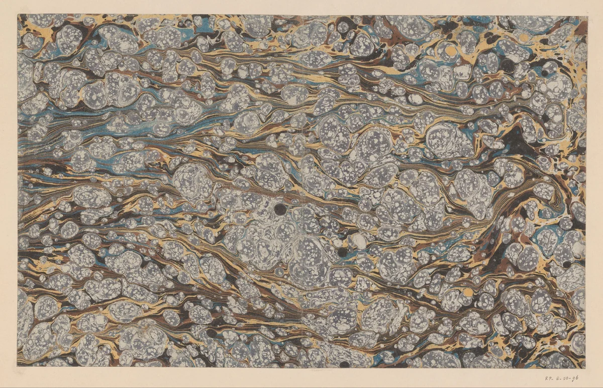 Graniet-streepmarmer in grijs, bruin, blauw, geel en zwart by anonymous, other, 1700-1850