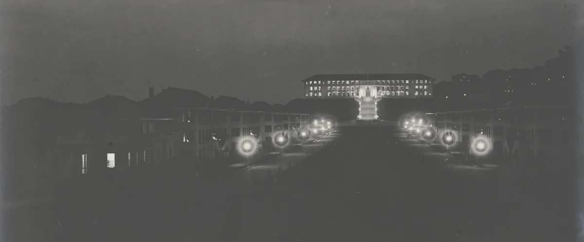 Administration Building at night. Balboa Heights, C.Z by Unidentified Photographer, photograph, 1915