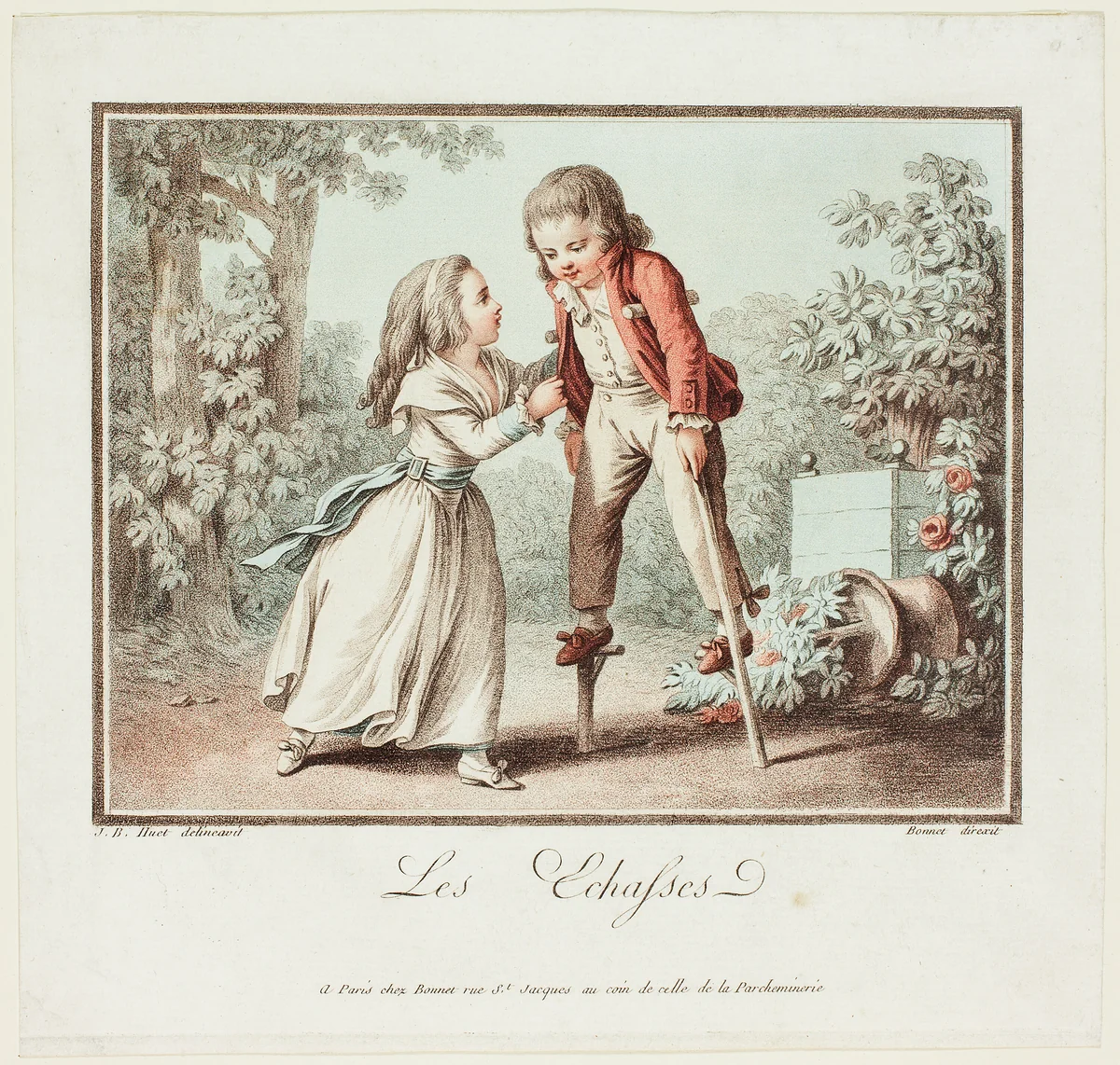 The Stilts by Louis-Marin Bonnet
Jean Baptiste Huet, print, 1748-1793