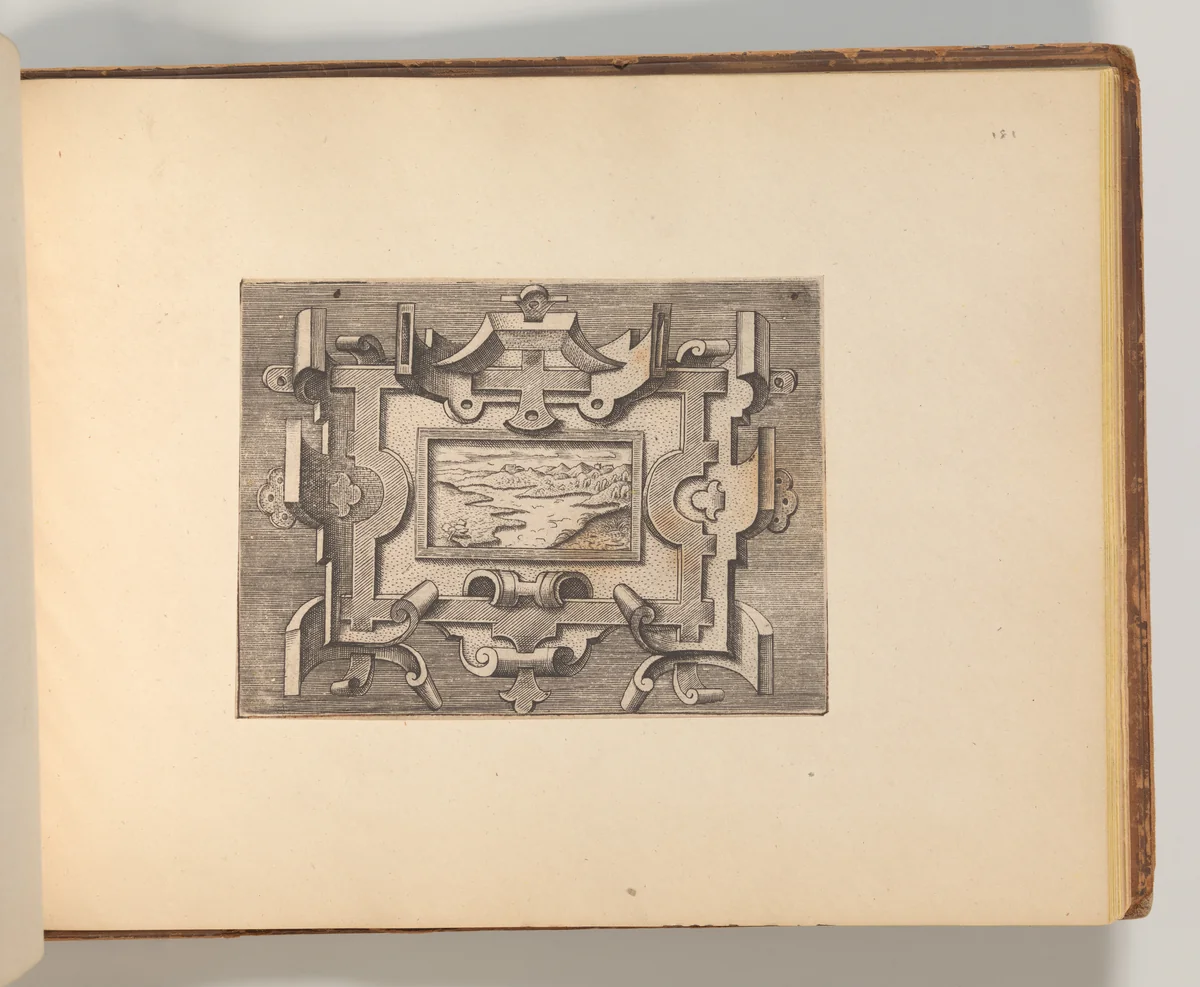 Series of Cartouches, in: Targhe ed altri ornati di varie e capricciose invenzioni (Cartouches and other ornaments of various and capricious invention, page 47) by Cornelis Bos, book, 1540-1560