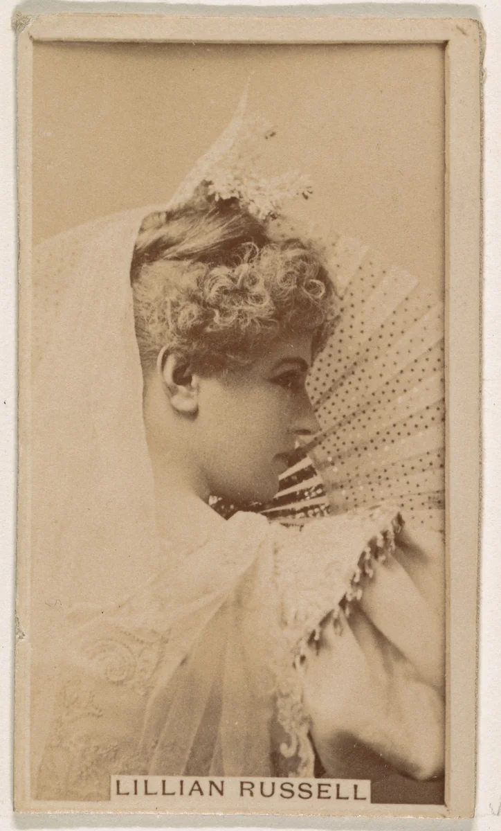 Lillian Russell, from the Actresses series (N245) issued by Kinney Brothers to promote Sweet Caporal Cigarettes by Kinney Brothers Tobacco Company, photograph, 1890