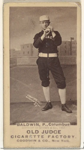 Marcus Elmore "Fido" Baldwin, Pitcher, Cleveland, from the Old Judge series (N172) for Old Judge Cigarettes by Goodwin & Company, photograph, 1887