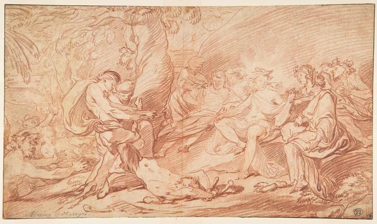 The Flaying of Marsyas by François van Loo, drawing, 1708-1732