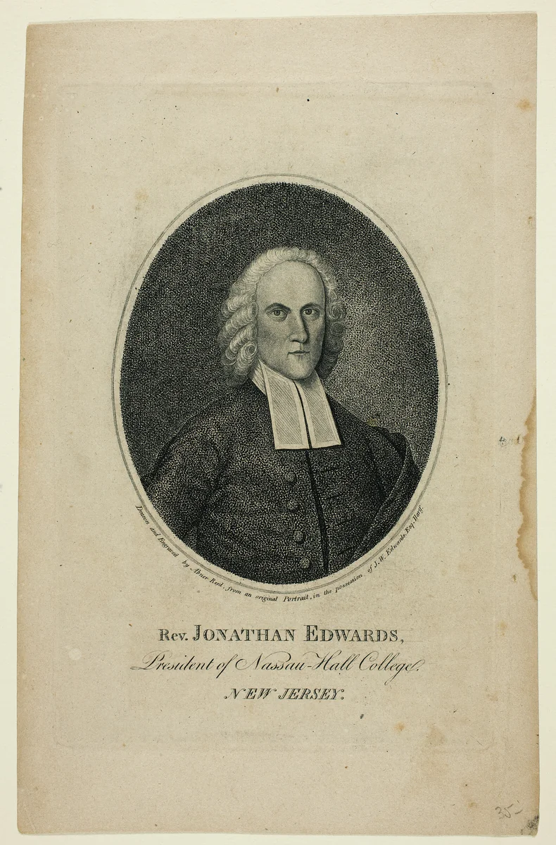 Reverend Jonathan Edwards by Abner Reed, print, 1808