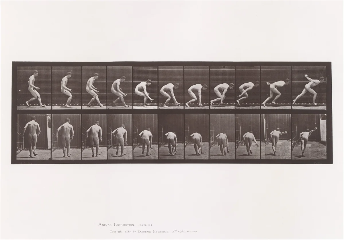 Animal Locomotion. An Electro-Photographic Investigation of Consecutive Phases of Animal Movements. Commenced 1872 - Completed 1885. Volume I, Men (Nude) by Eadweard Muybridge, book, 1880-1889