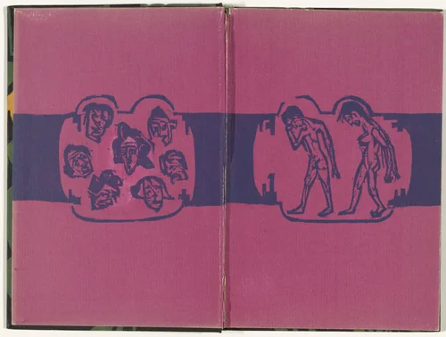 Front endpapers (Vorsatz) from Umbra vitae (Shadow of Life) by Ernst Ludwig Kirchner, illustrated book, 1924