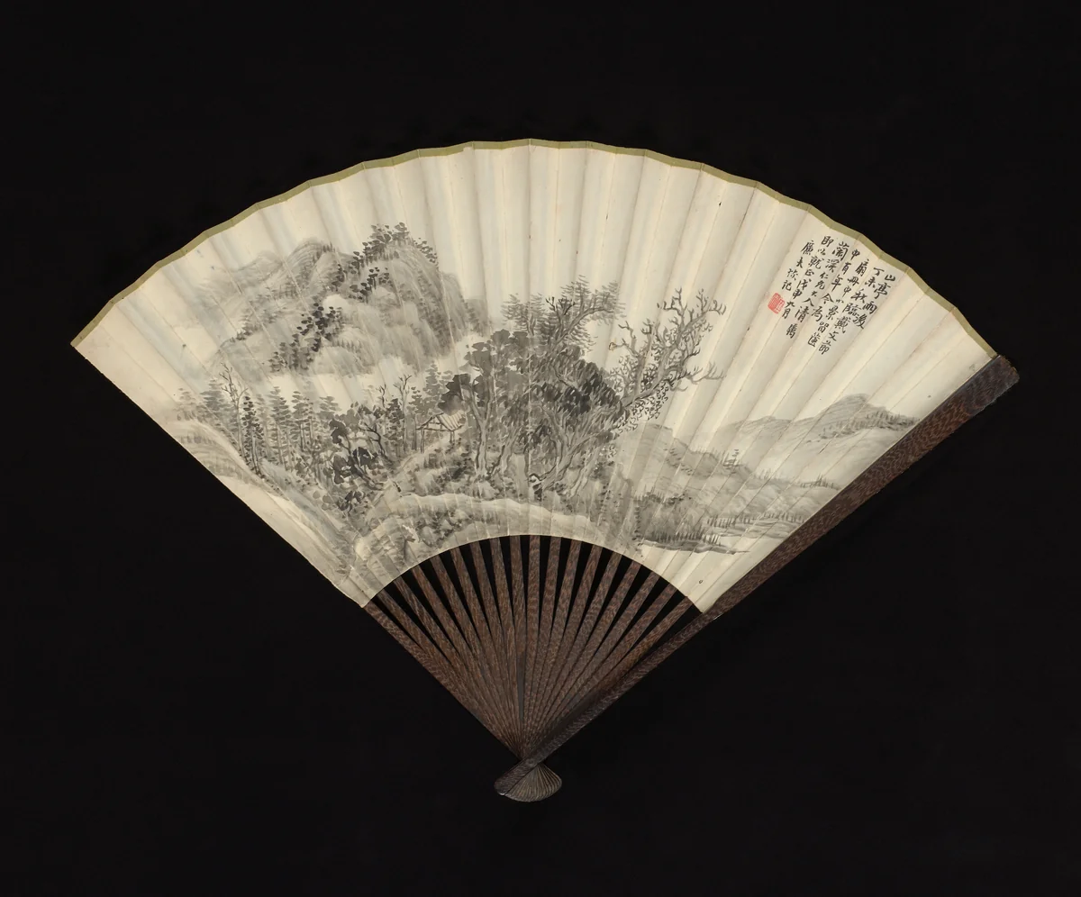 Mountain Pavillion after Rain by Lu Hui, painting, 1898