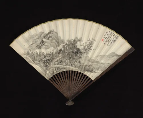 Mountain Pavillion after Rain by Lu Hui, painting, 1898