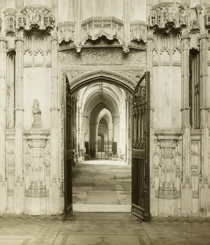 Ely Cathedral: From Br. West's Chapel into South Choir Aisle by Frederick Evans, photograph, 1886-1896