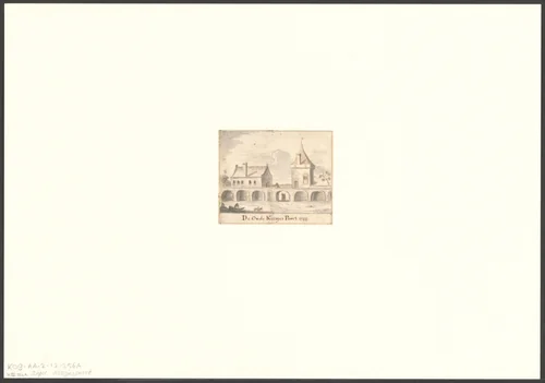 Gezicht op de Korsjespoort by anonymous, drawing, 1723-1799