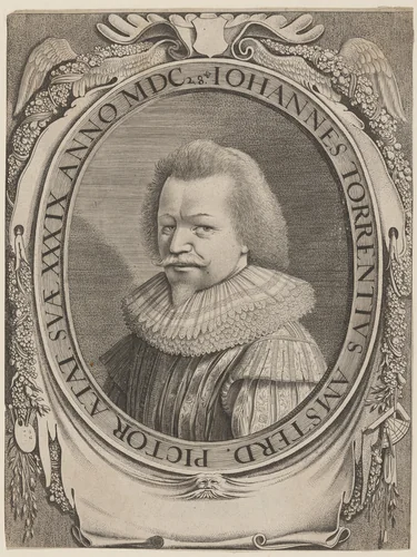 Johannes Torrentius, Dutch Painter by Jan van de Velde II; Simon van de Passe, print, 1628