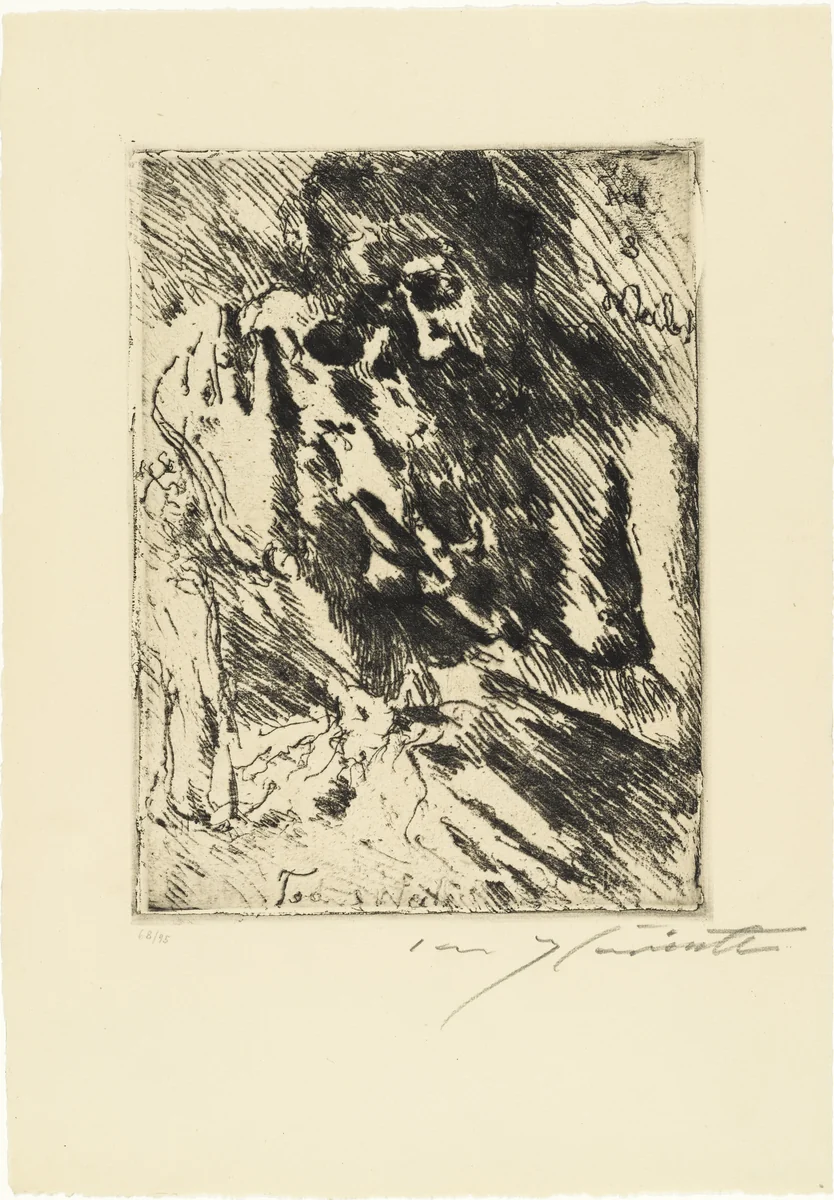 Death and the Woman (Tod und Weib) from Dance of Death (Totentanz) by Lovis Corinth, print, 1921