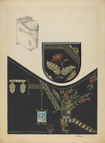 Japanned Coal Scuttle by Robert Stewart, index of american design, 1935-1942