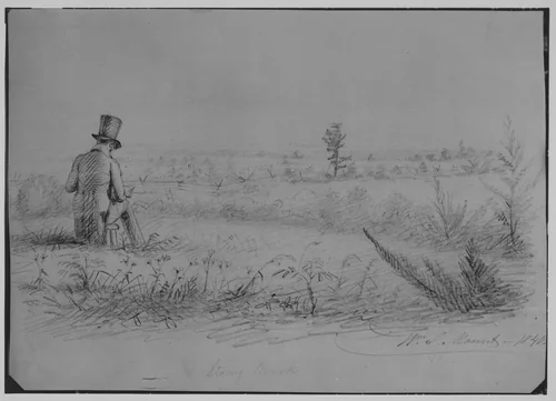 Artist Sketching at Stony Brook, New York (from McGuire Scrapbook) by William Sidney Mount, artwork, 1840