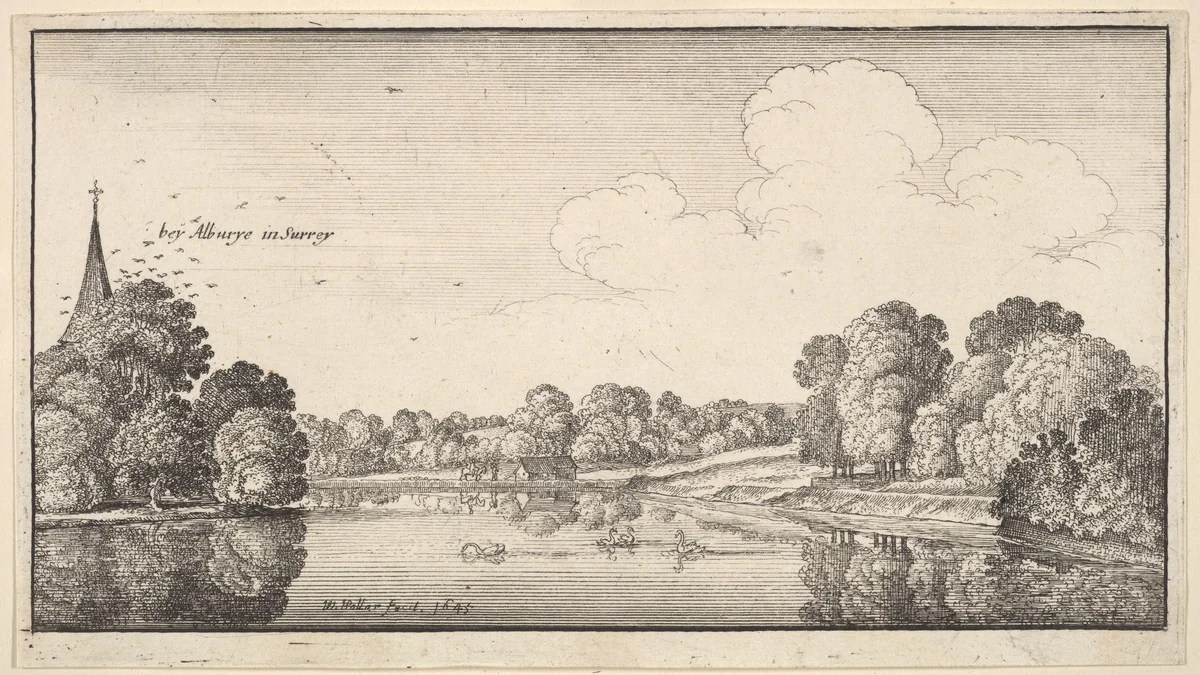 View Near Albury by Wenceslaus Hollar, print, 1645