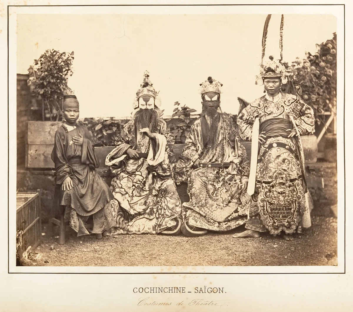 Costumes de Théâtre, Saïgon, Cochinchine by Emile Gsell, photograph, 1866