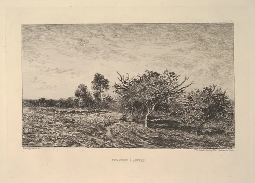 Pommiers à Auvers by Charles-François Daubigny, print, 1877