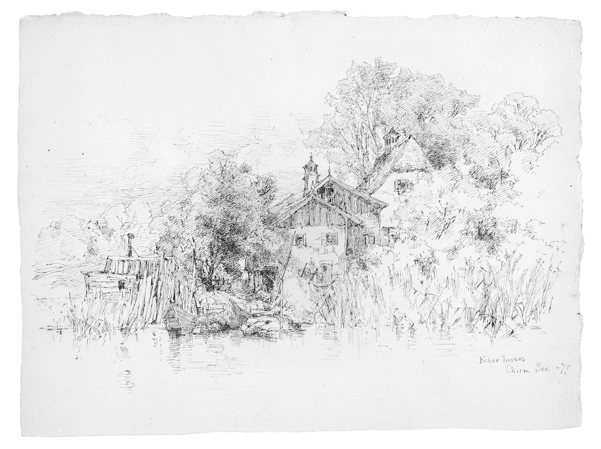 Fisher Houses, Chiem See, Germany by Andrew Fisher Bunner, artwork, 1877