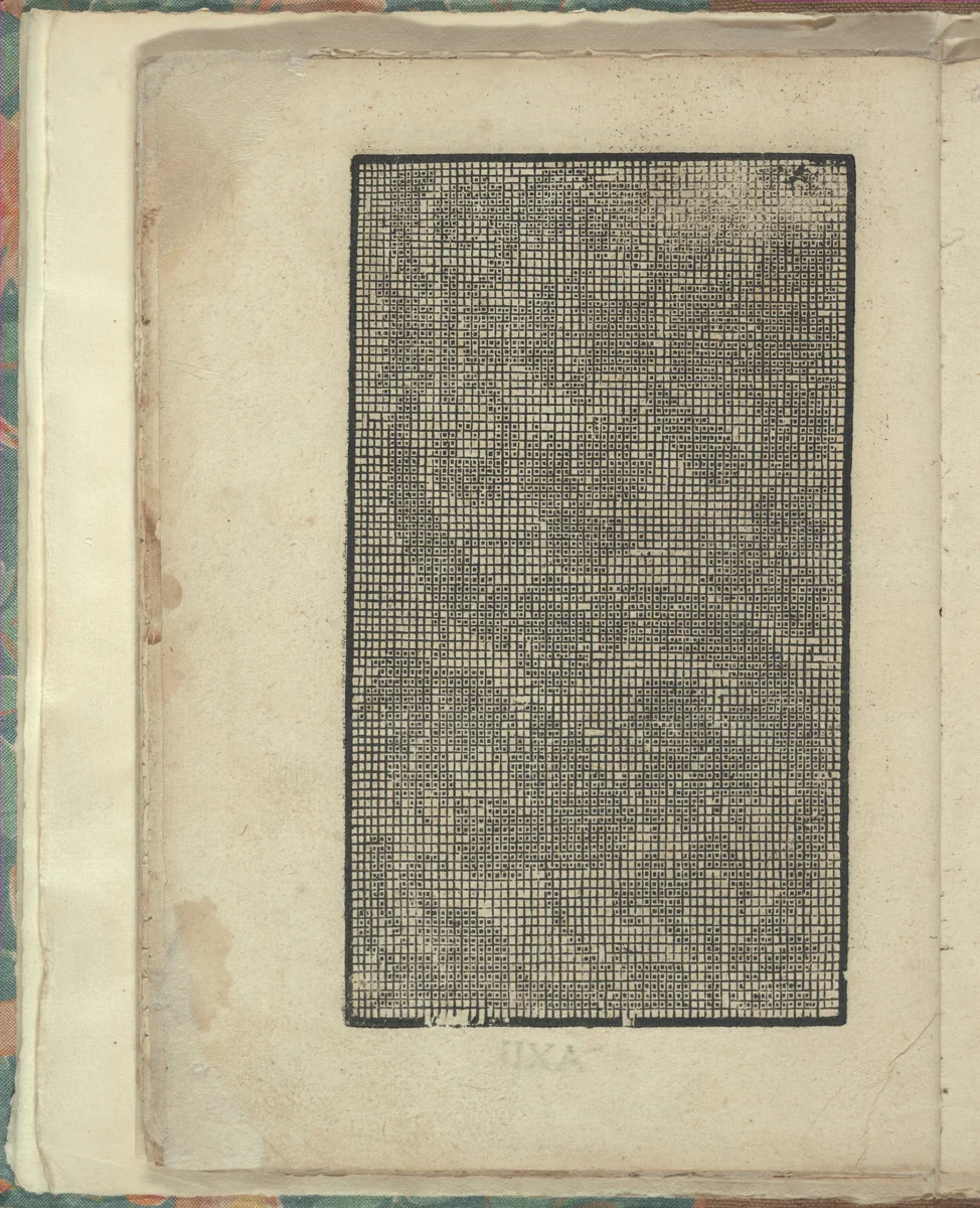 Opera Nova Universali intitulata Corona di racammi, page 27 (verso) by Giovanni Andrea Vavassore, book, 1530