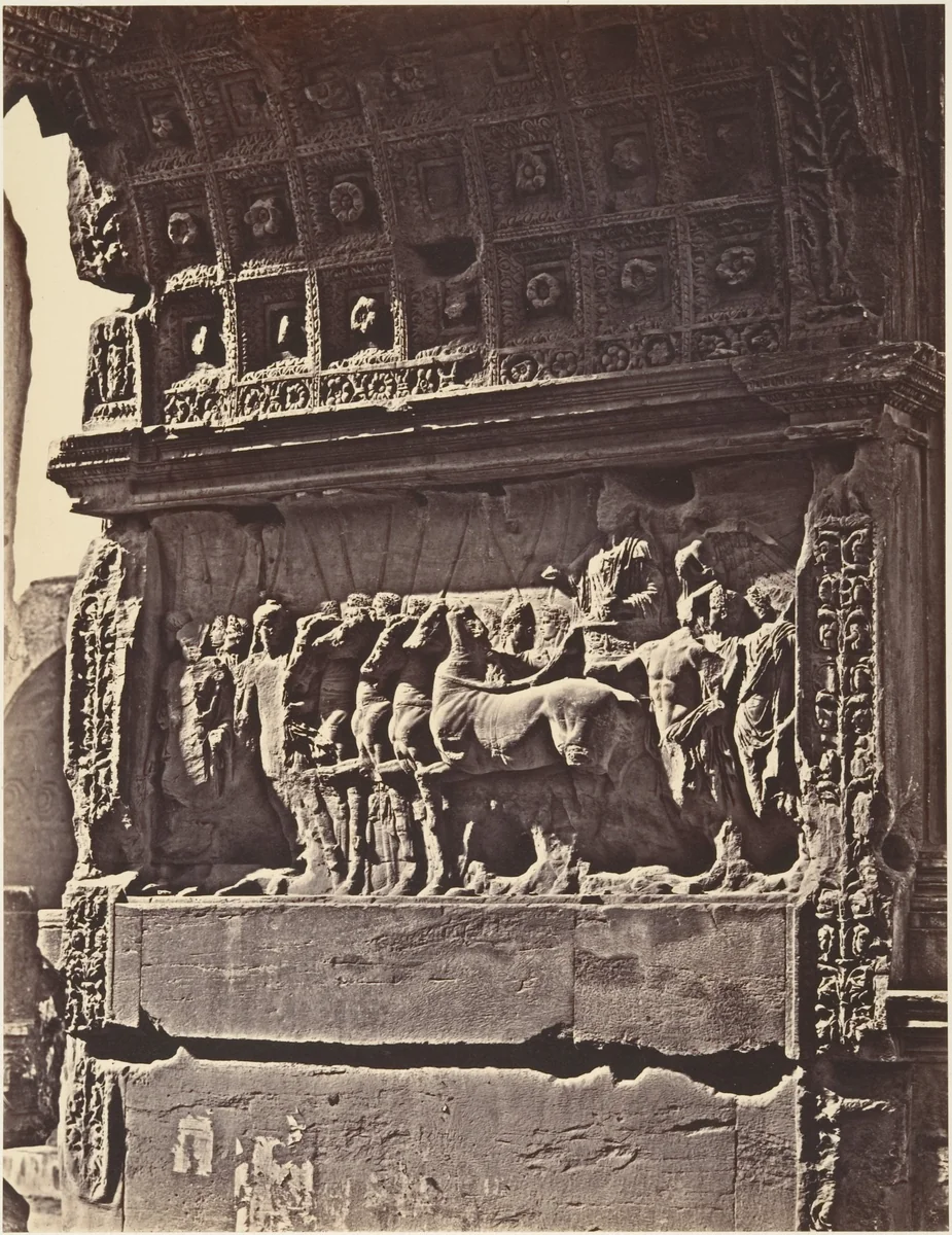 Bassorilievo dell'arco di Tito by Eugène Constant, photograph, 1848-1852