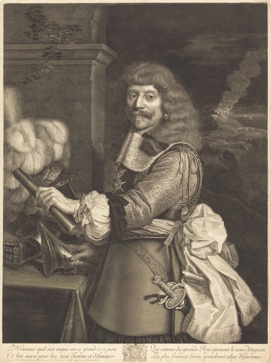 Henri de Lorraine by Antoine Masson; Nicolas Mignard, print, 1667