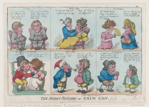 The Secret History of Crim Con, Fig 1 by Thomas Rowlandson, print, 1808