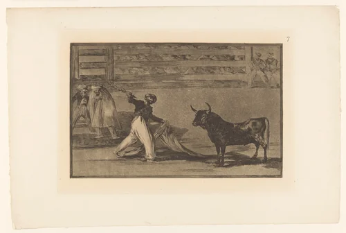 Stierenvechter met banderilla by Francisco de Goya, print, 1876
