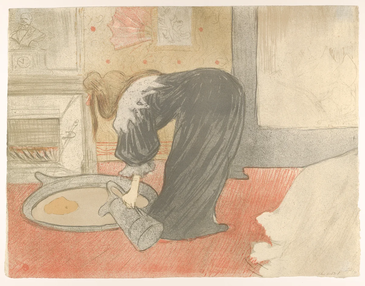 Filling a Tub, from "Elles" by Henri de Toulouse-Lautrec, print, 1896