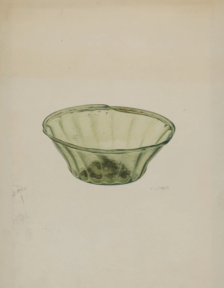 Glass Bowl by V.L. Vance, index of american design, 1940