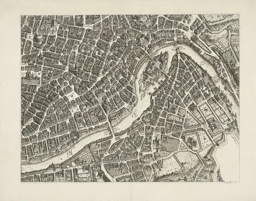 Plattegrond van de stad Rome by Giovanni Battista Falda, print, 1676