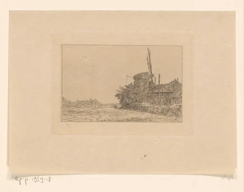 Molen te Laren by Jan Veth, print, 1886