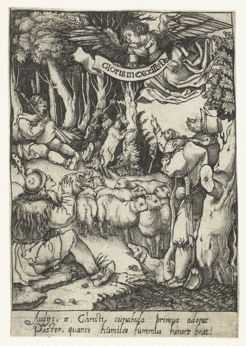 Aankondiging aan de herders by anonymous, print, 1500-1600