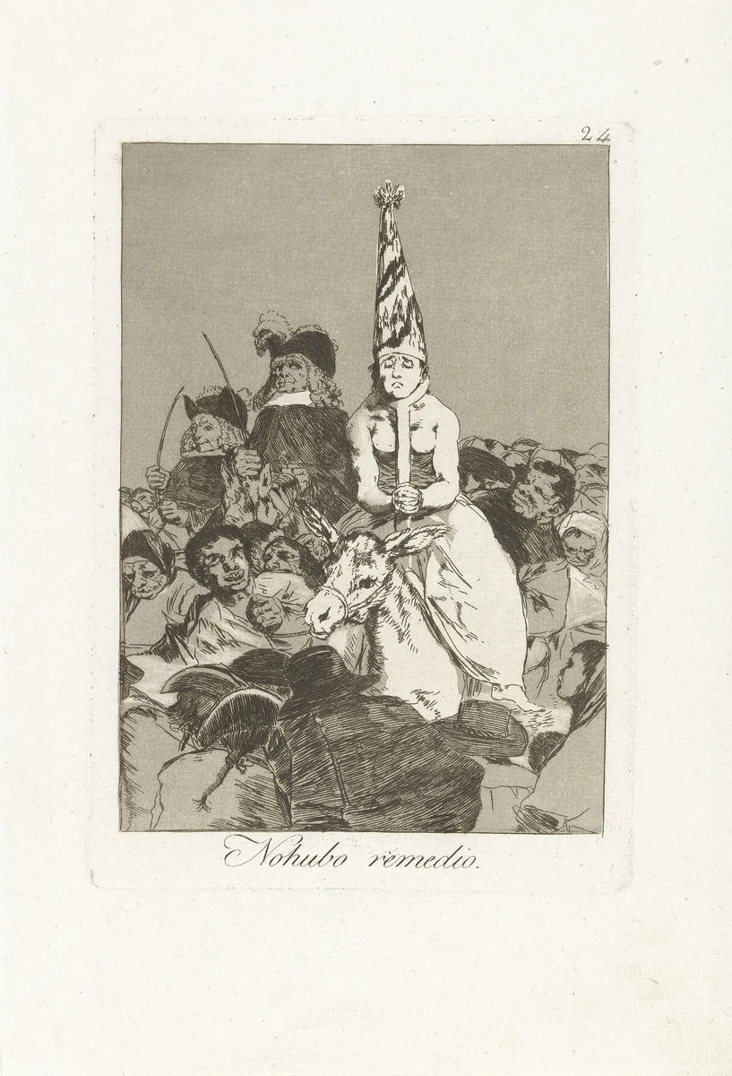 Er is niets aan te doen by Francisco de Goya, print, 1797-1799