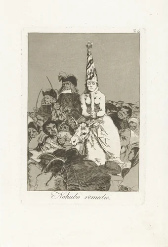 Er is niets aan te doen by Francisco de Goya, print, 1797-1799