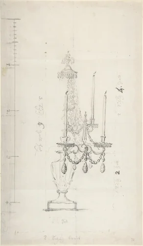 Designs for a Chandelier by anonymous, drawing, 1765-1795