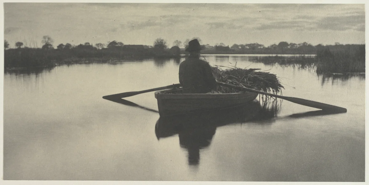 Rowing Home the Schoof-Stuff by Peter Henry Emerson, photograph, 1886