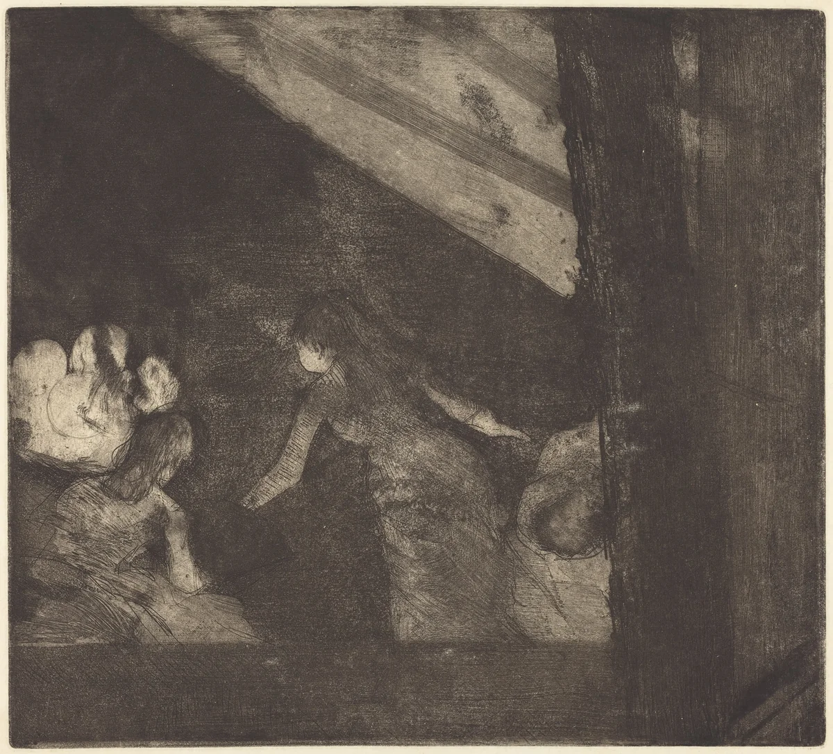 At the Cafe des Ambassadeurs (Aux Ambassadeurs) by Edgar Degas, print, 1879-1880