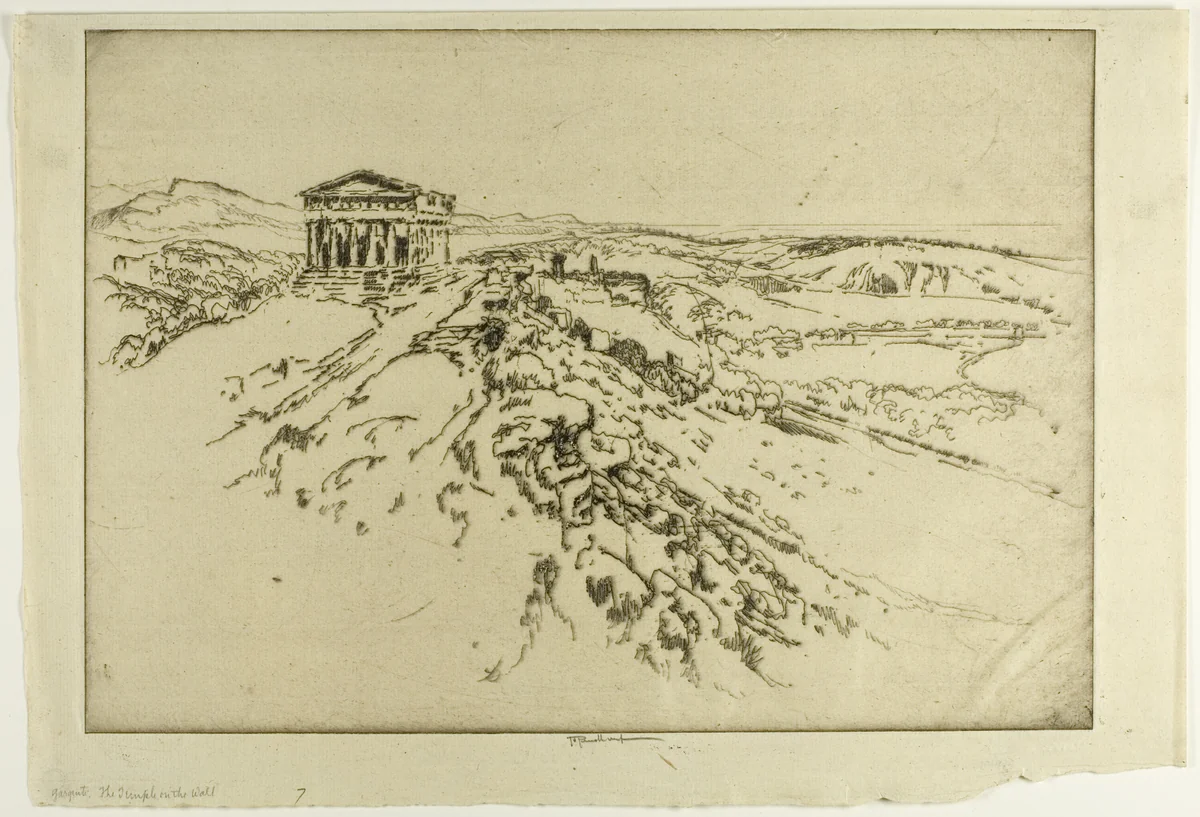 Girgenti, the Temple on the Wall by Joseph Pennell, print, 1913