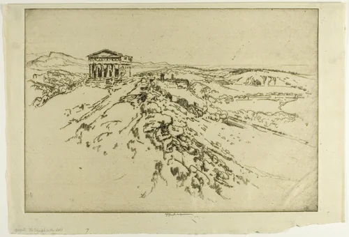 Girgenti, the Temple on the Wall by Joseph Pennell, print, 1913